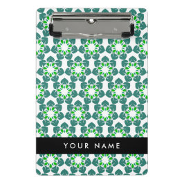 Minicarpeta De Pinza Patrón de hojas, hojas verdes, nombre
