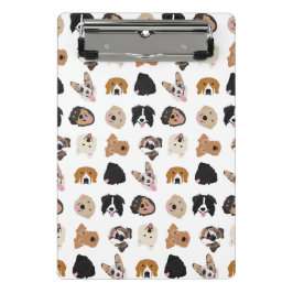 Minicarpeta De Pinza Patrón de Ilustracion de cara de perro