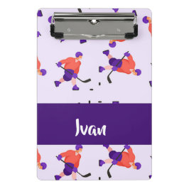 Minicarpeta De Pinza Patrón de jugador de hockey sobre hielo en patinaj