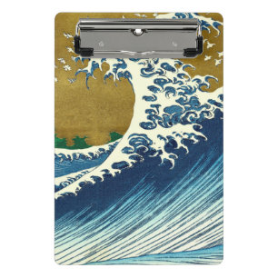 Minicarpeta De Pinza Patrón de la Gran Ola de Hokusai: Arte Ukiyo-e Jap