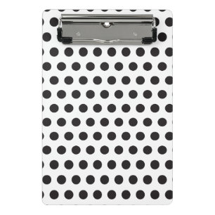 Minicarpeta De Pinza Patrón de lunares en blanco y negro – Clásico Mini