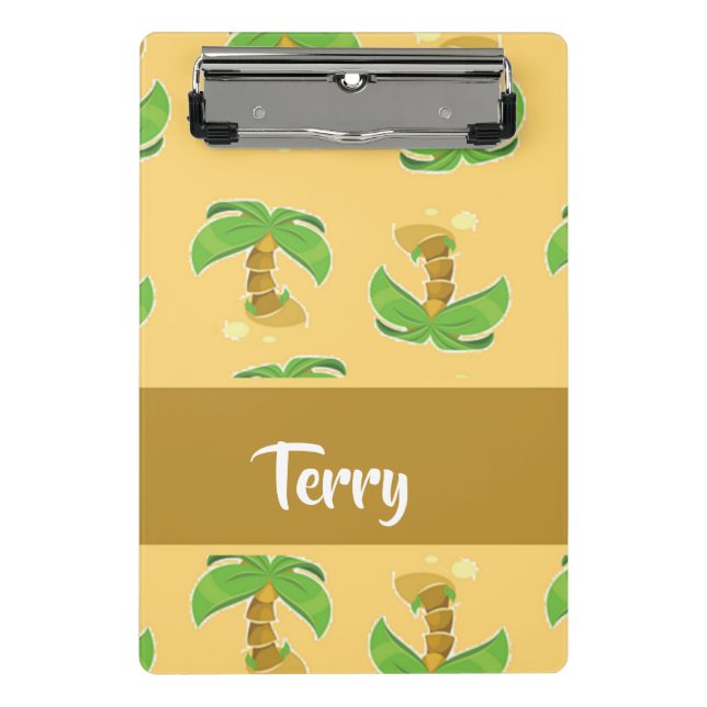 Minicarpeta De Pinza Patrón de palmeras tropicales (Anverso)