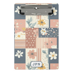 Minicarpeta De Pinza Patrón de parchwork floral vintage - Pastel (11)