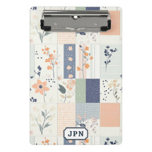 Minicarpeta De Pinza Patrón de parchwork floral vintage - Pastel (9)