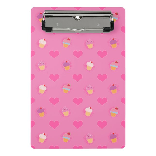 Minicarpeta De Pinza Patrón de pastel rosa (Anverso)