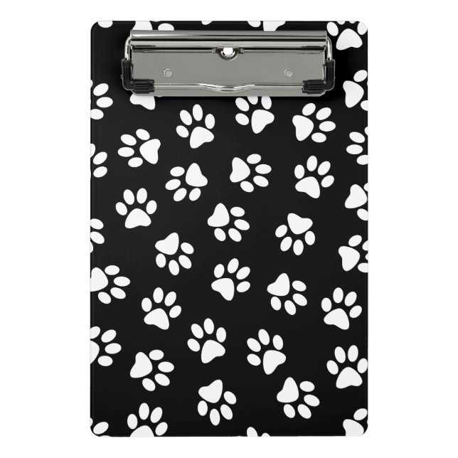 Minicarpeta De Pinza Patrón De Patas, Patas De Perro, Patas Blancas (Anverso)