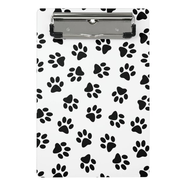 Minicarpeta De Pinza Patrón De Patas, Patas De Perro, Patas Negras (Anverso)