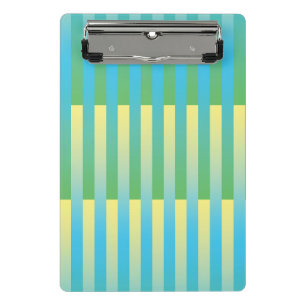 Minicarpeta De Pinza Patrón de rayas azul amarillo verde