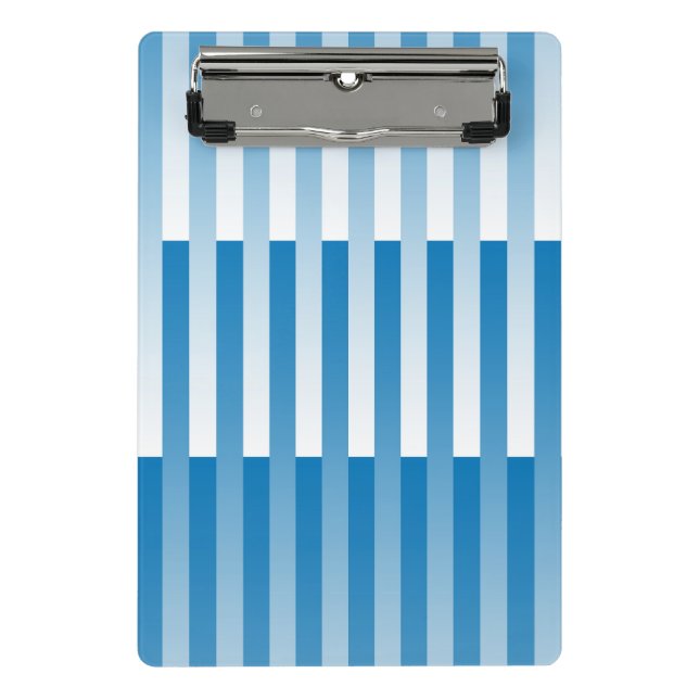 Minicarpeta De Pinza Patrón de rayas blancas y azules (Anverso)