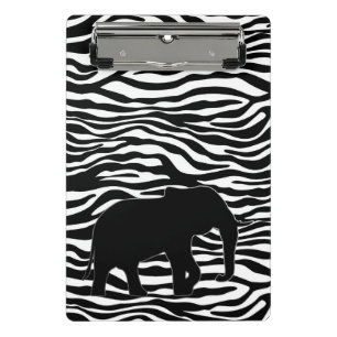 Minicarpeta De Pinza Patrón de rayas de cebra con elefante + tus ideas