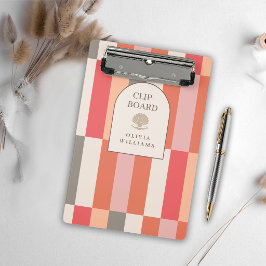 Minicarpeta De Pinza Patrón de rayas femeninas elegante personalizado