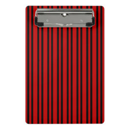 Minicarpeta De Pinza Patrón de rayas rojas y negras