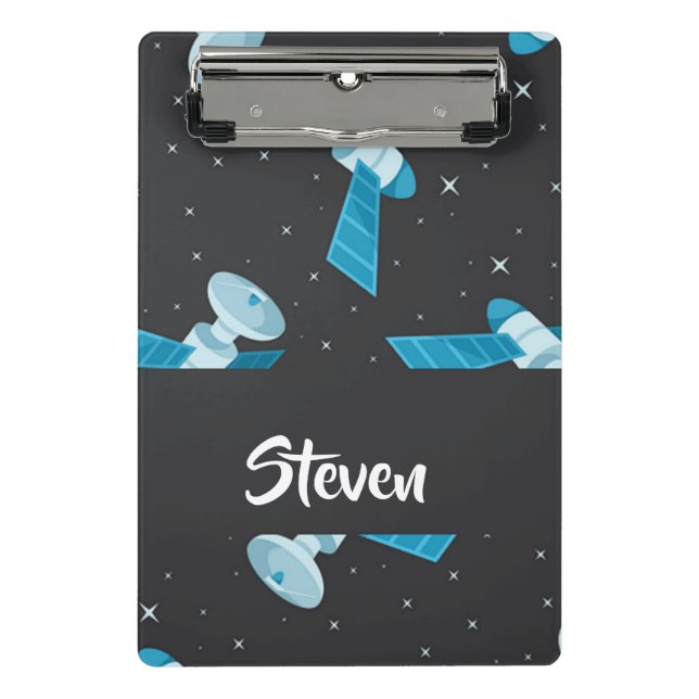 Minicarpeta De Pinza Patrón de satélites del espacio azul (Anverso)