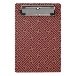 Minicarpeta De Pinza Patrón de Sayagata, japonés, borgoña y oro