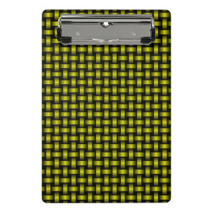 Minicarpeta De Pinza Patrón de Tejido Amarillo Negro