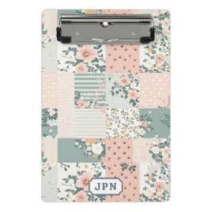 Minicarpeta De Pinza Patrón Floral Antiguo de Parche - Pastel