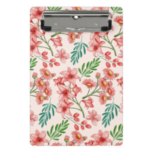 Minicarpeta De Pinza Patrón floral de color de agua pintado a mano-5409