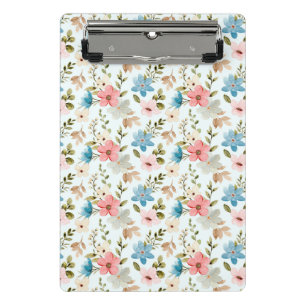 Minicarpeta De Pinza Patrón floral de flores silvestres acuarela