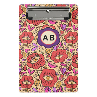 Minicarpeta De Pinza Patrón Floral de Ojo Afortunado