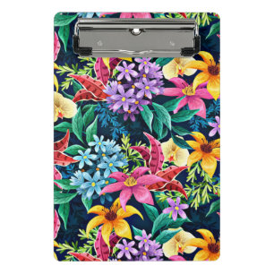 Minicarpeta De Pinza Patrón floral exótico pintado a mano-23001
