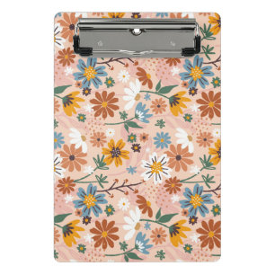 Minicarpeta De Pinza Patrón floral pintado a mano-23136