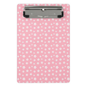 Minicarpeta De Pinza Patrón floral rosado