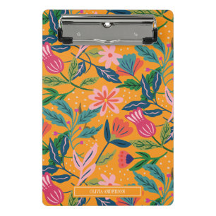 Minicarpeta De Pinza Patrón floral tropical moderno