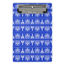 Minicarpeta De Pinza Patrón griego árabe-mediterráneo azul