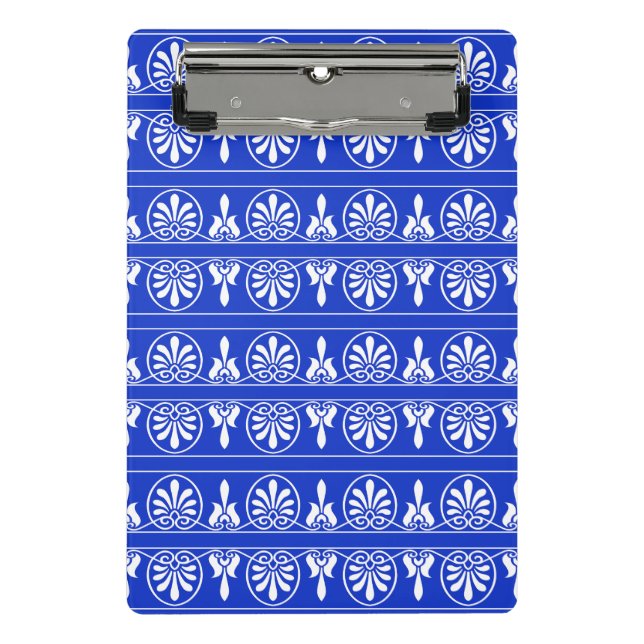 Minicarpeta De Pinza Patrón griego árabe-mediterráneo azul (Anverso)