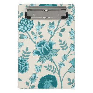 Minicarpeta De Pinza Patrón jacobeo floral Lg en crema