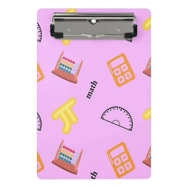 Minicarpeta De Pinza Patrón matemático en rosa (Anverso)