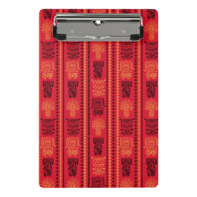 Minicarpeta De Pinza Patrón Nativo Rojo Tribu étnica Boho Cultura (Anverso)