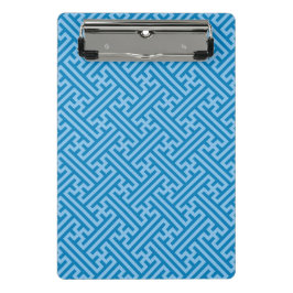 Minicarpeta De Pinza Patrón Sayagata, japonés, azul y azul bebé