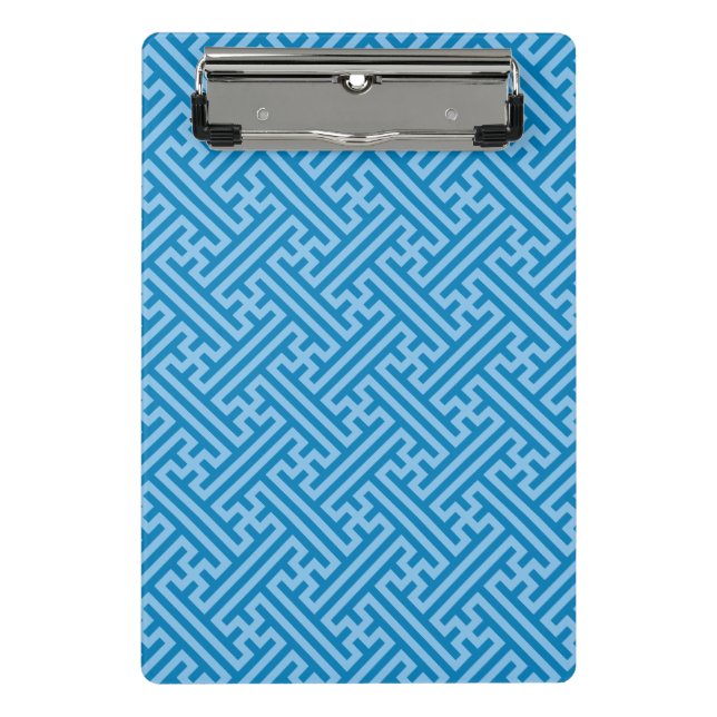 Minicarpeta De Pinza Patrón Sayagata, japonés, azul y azul bebé (Anverso)
