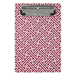 Minicarpeta De Pinza Patrón Sayagata, japonés, borgoñoso y blanco