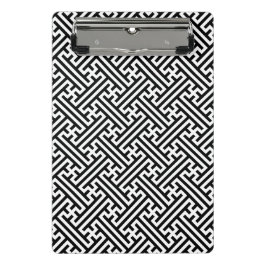 Minicarpeta De Pinza Patrón Sayagata, japonés, negro y blanco