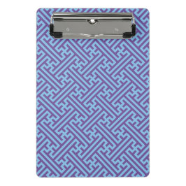 Minicarpeta De Pinza Patrón Sayagata, japonés, púrpura y azul