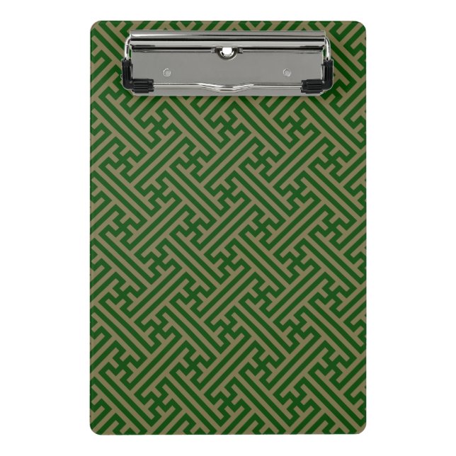 Minicarpeta De Pinza Patrón Sayagata, japonés, verde y oro (Anverso)