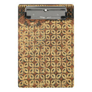 Minicarpeta De Pinza Patrón vintage de Batik Kawung indonesio rústico
