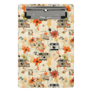 Minicarpeta De Pinza Patrón Vintage de Floral y cámara (5)