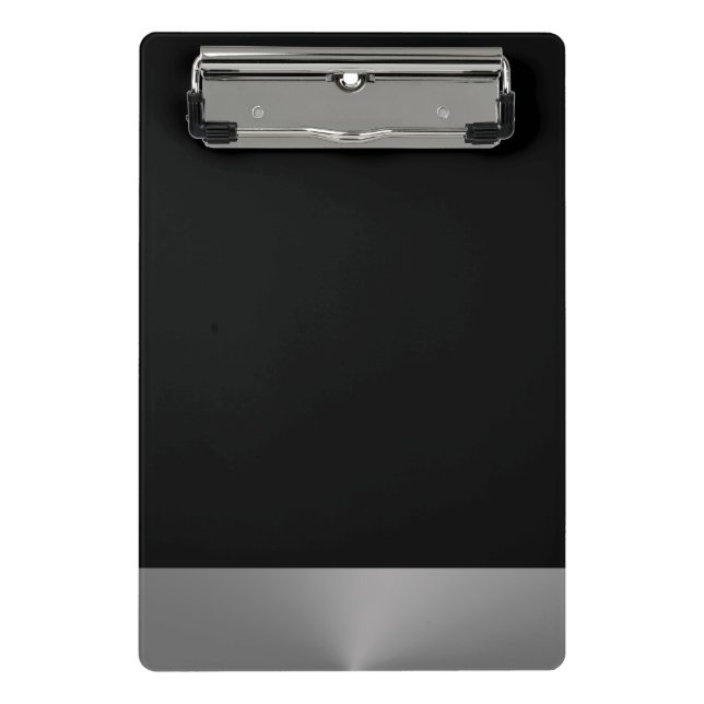 Minicarpeta De Pinza Paw de perro plateado sobre fondo negro (Anverso)