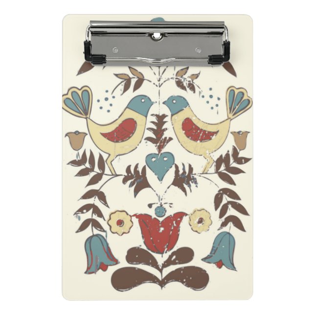 Minicarpeta De Pinza Pennsylvania Dutch Amish Hex Rótulo Bird Americana (Anverso)