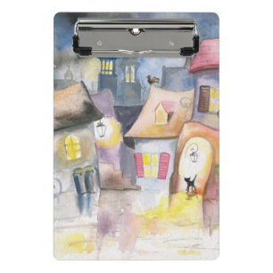 Minicarpeta De Pinza Pequeña ciudad en la noche