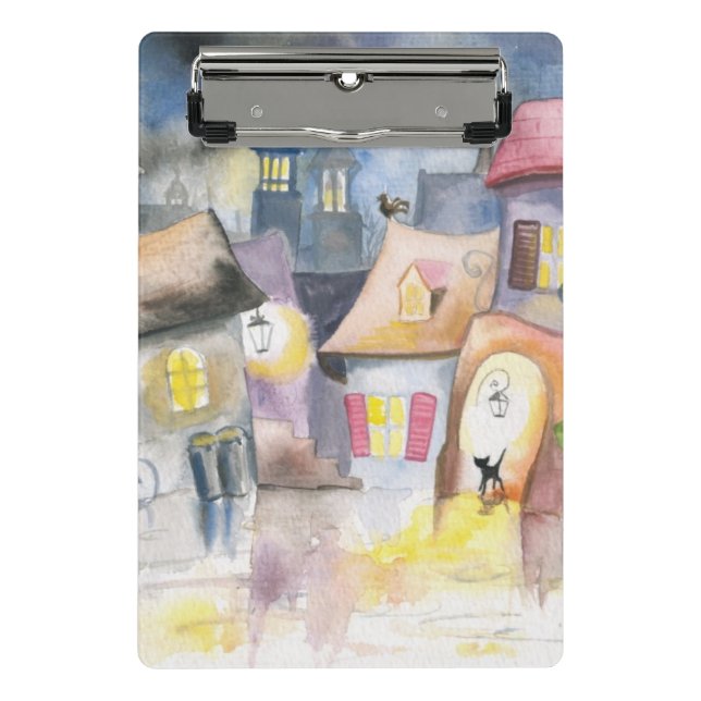 Minicarpeta De Pinza Pequeña ciudad en la noche (Anverso)