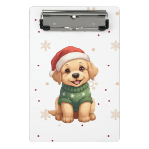 Minicarpeta De Pinza Perrito Navideño Adorable - Navidad Puppy Festivo