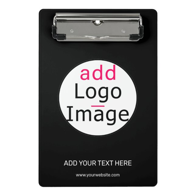 Minicarpeta De Pinza Personalizable profesional Marca comercial Negro (Anverso)