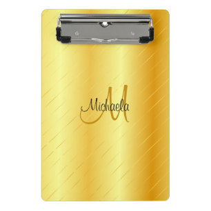Minicarpeta De Pinza Personalizado Elegant Gold Look Monogram Template