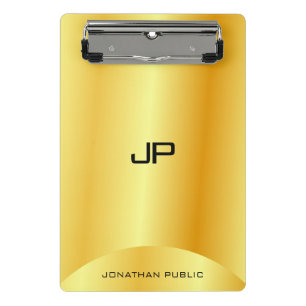 Minicarpeta De Pinza Personalizado Faux Gold Elegant Monograma moderno