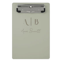 Personalizado moderno Monograma Nombre Dusty Sage