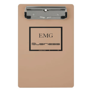 Minicarpeta De Pinza Personalizado Monogramado elegante negro y rosa